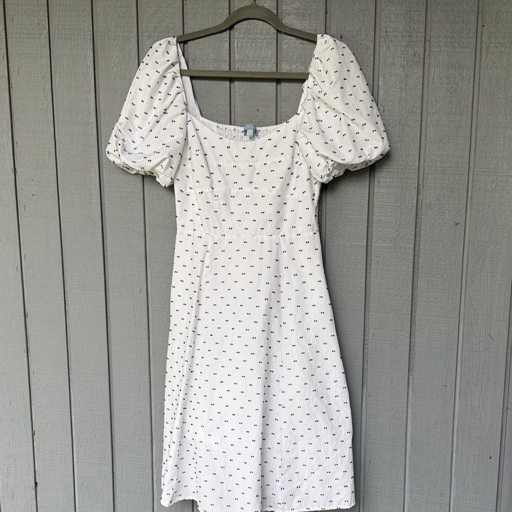 Antonio Melani White Puff Sleeve Dress Size 4